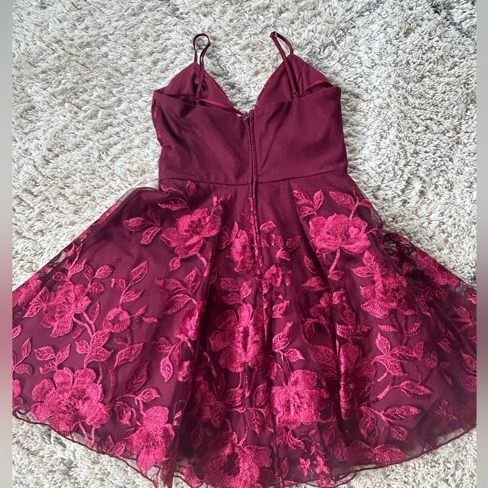 Burgundy floral dress